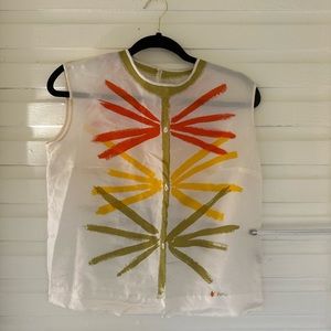 Vintage silk top abstract